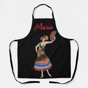 Vintage Spanische Tänzerin Flamenco Maßgeschneider Schürze