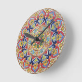 Vintage Spanische Tile Runde Wanduhr (Winkel)
