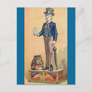 Vintage-Sparbüchse Onkel Sam Postkarte