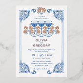 Vintage Sparking Champagnerhochzeit Folieneinladung (Vorderseite)