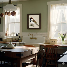 Vintage Sparrow Bird Illustration  Poster