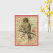 Vintage Sparrow-Jeden Anlaß Karte (Gelbe Blume)