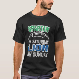 Vintage Spartan am Samstag Löwe am Sonntag Lustig T-Shirt