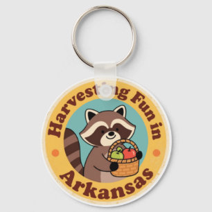 Vintage-Spaß bei der Arkansas-Waschbärernte Schlüsselanhänger
