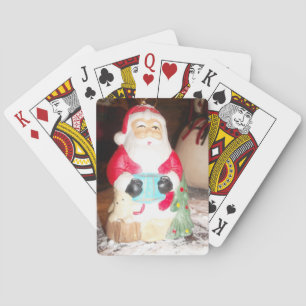 Vintage-Spaß Weihnachtsmann mit Schnee-Kunstposter Spielkarten