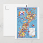 Vintage-Spaßkarte von Neuseeland Postkarte (Vorne/Hinten)
