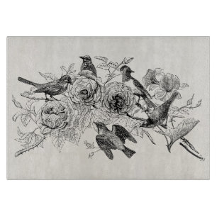 Vintage Spatzen-Vogel-personalisierter Schneidebrett