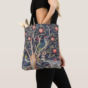 Vintage-Specht-Blumentapete William Morris Tasche