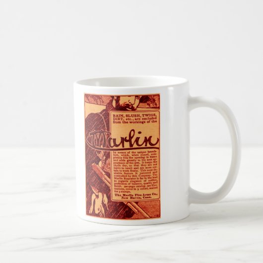 Vintage Speerfisch-Feuerwaffen-orange Kaffeetasse (Rechts)