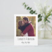 Vintage-Speicherkarte für den Hochzeitstermin Ankündigungspostkarte (Stehend Vorderseite)