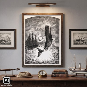 Vintage Spermienwale, Meerestiere Poster