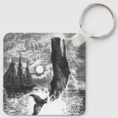 Vintage Spermienwale, Meerestiere Schlüsselanhänger (Rückseite)