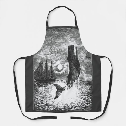 Vintage Spermienwale, Meerestiere Schürze (Vorderseite)