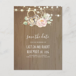 Vintage Sperrtaste Save the Date Ankündigungspostkarte