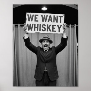Vintage Sperrzeit Wir Wollte Whiskey Poster