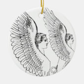 Vintage Sphinx-Abbildung Keramikornament (Vorne)