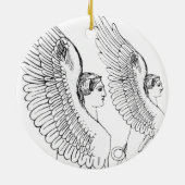 Vintage Sphinx-Abbildung Keramikornament (Hinten)