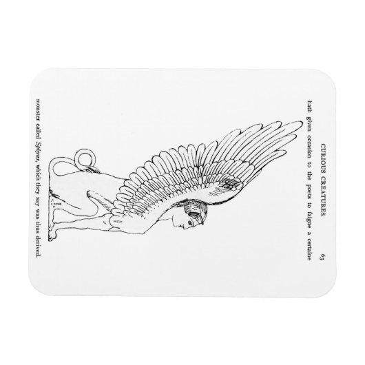 Vintage Sphinx-Abbildung Magnet (Horizontal)