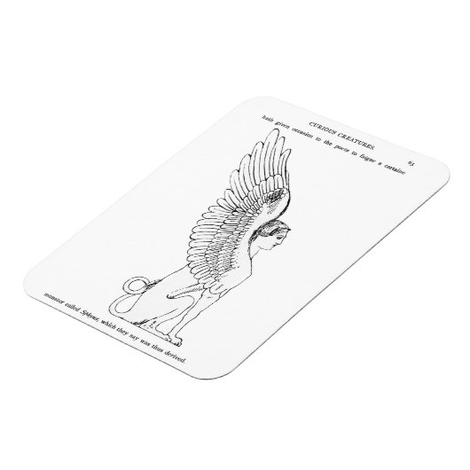 Vintage Sphinx-Abbildung Magnet (Linke Seite)