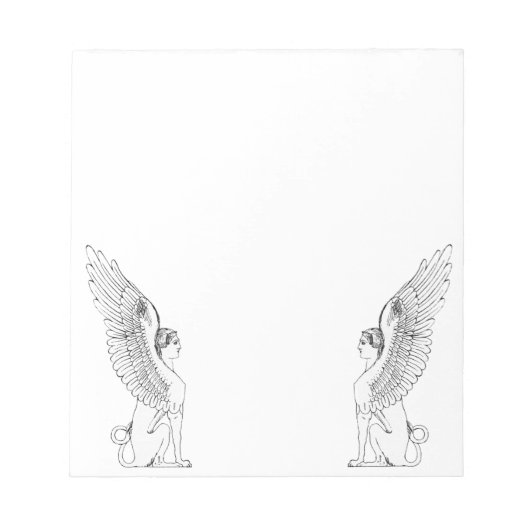 Vintage Sphinx-Abbildung Notizblock (Vorderseite)
