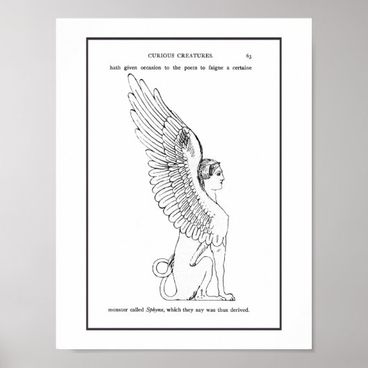 Vintage Sphinx-Abbildung Poster (Vorne)