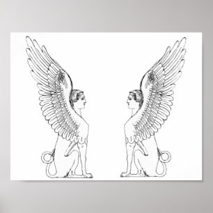 Vintage Sphinx-Abbildung Poster