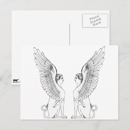 Vintage Sphinx-Abbildung Postkarte (Vorne/Hinten)