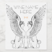 Vintage Sphinx-Abbildung Weinetikett (Einzelnes Label)