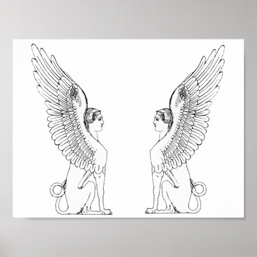 Vintage Sphinx-Illustration Poster (Vorne)