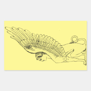 Vintage Sphinx-Illustration Rechteckiger Aufkleber