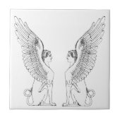 Vintage Sphinxillustration Fliese (Vorderseite)