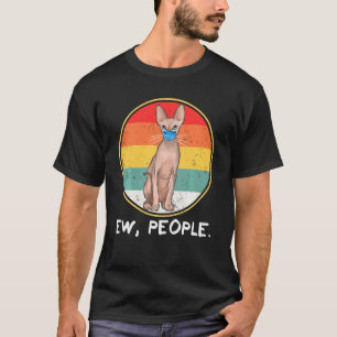 Vintage Sphynx Eklige Menschen Katze mit Gesichtsm T-Shirt