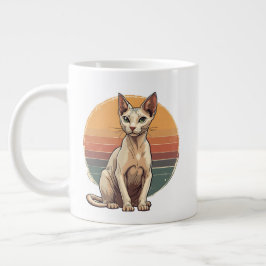 Vintage Sphynx-Katzenmutter Retro-Kunst Jumbo-Tasse