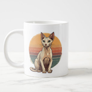 Vintage Sphynx-Katzenmutter Retro-Kunst Jumbo-Tasse
