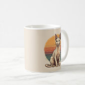 Vintage Sphynx-Katzenmutter Retro-Kunst Kaffeetasse (VorderseiteRechts)