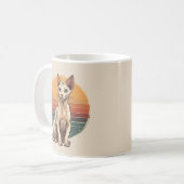 Vintage Sphynx-Katzenmutter Retro-Kunst Kaffeetasse (Vorderseite Links)