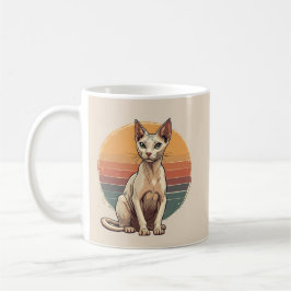 Vintage Sphynx-Katzenmutter Retro-Kunst Kaffeetasse