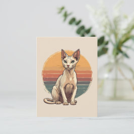 Vintage Sphynx-Katzenmutter Retro-Kunst Postkarte