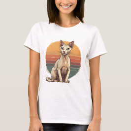 Vintage Sphynx-Katzenmutter Retro-Kunst T-Shirt
