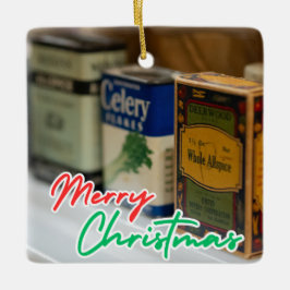 Vintage Spice Rack Frohe Weihnachten Keramikornament