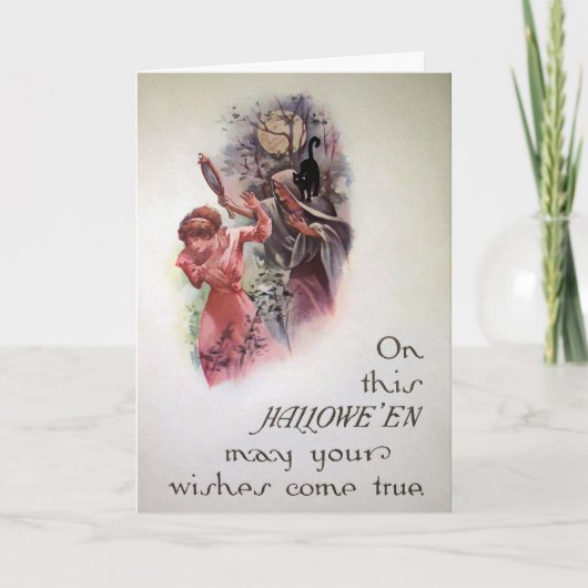 Vintage Spiegelangriffskarte Feiertagskarte (Vorderseite)