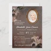 Vintage Spiegelrahmen Lilies Foto Life Celebration Einladung (Vorderseite)