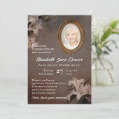 Vintage Spiegelrahmen Lilies Foto Life Celebration Einladung (Stehend Vorderseite)