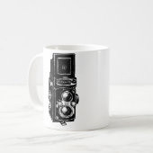 Vintage Spiegelreflexkamera-Grafik-Sammlung mit zw Kaffeetasse (Vorderseite Links)