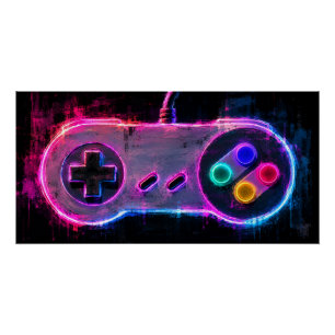 Vintage-Spielcontroller Poster
