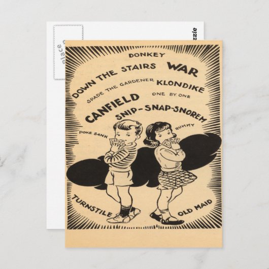 Vintage Spiele Postkarte (Vorne/Hinten)