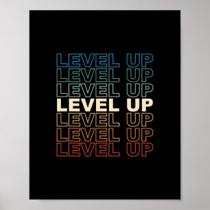 Vintage-Spieler Level Up Videospiel-Liebhaber Retr Poster