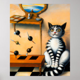 VINTAGE SPIELEREI-KATZENKUNST Whimsical KATZENLi Poster