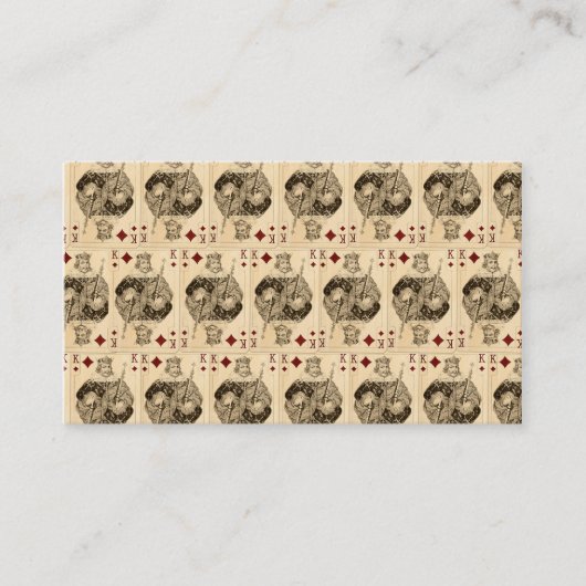 Vintage Spielkarte-Collage König-Diamonds Visitenkarte (Vorderseite)