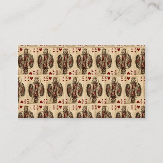 Vintage Spielkarte-Collage König-Hearts Visitenkarte (Vorderseite)